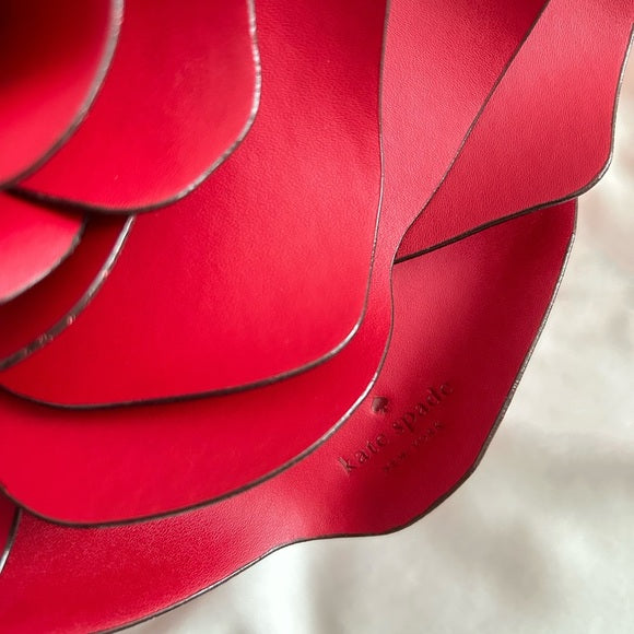 ♠️kate spade 3D Rose Flora Floral Leather Tote Crossbody Bag, Candied Cherry Red NWT